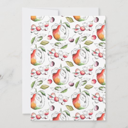 桃引っ越し祝いパーティーパーティの招待状 招待状 (裏面)