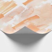 桃抽象芸術水彩ブラシストローク ラッピングペーパー (角)