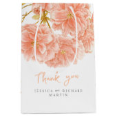 桃春の花結婚のアー感謝していトユー ミディアムペーパーバッグ (正面)