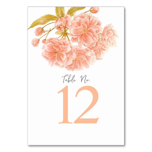 桃春結婚の花のテーブル番号 テーブルナンバー (正面)