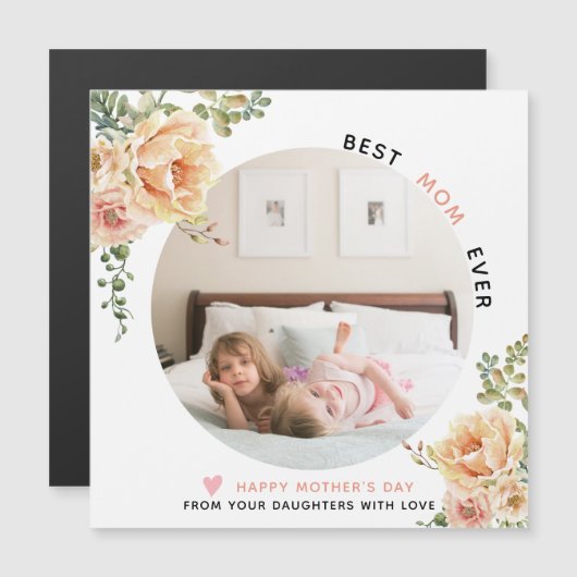 桃最高の花母の日の写真 (正面/裏面)