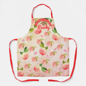 桃果花パーソナライズされた料理台所 エプロン (正面)