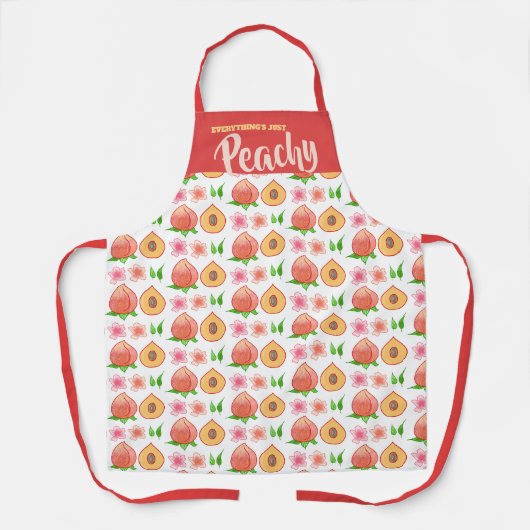 桃果花パーソナライズされた料理台所 エプロン (正面)