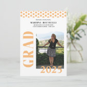 桃水玉模様写真卒業のお知らせ 案内状 (スタンド正面)