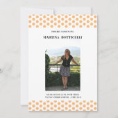 桃水玉模様写真卒業のお知らせ 案内状 (正面)