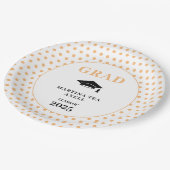 桃水玉模様卒業 ペーパープレート (アングル)