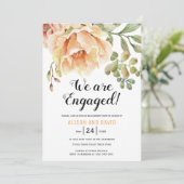 桃水色フローラ結婚婚約パーティ 招待状 (スタンド正面)