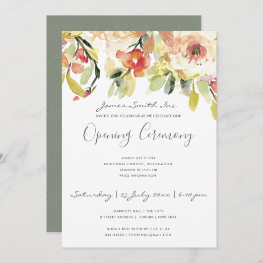 桃水色フローラ開場式 招待状 (正面/裏面)