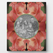 桃淡い色のグラジオラス花あなたの写真を追加 フォトプラーク (正面)