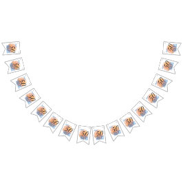 桃淡い色のバラ50と素晴らしい誕生日パーティー バンティングフラッグ