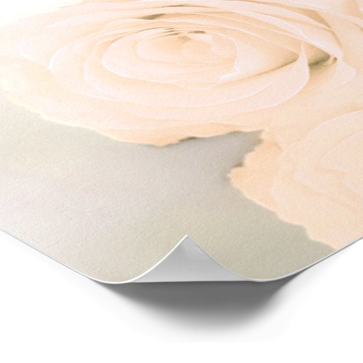 桃淡い色のバラ6テーブル結婚の座席表 ポスター (角)