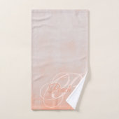 桃灰色ラスティック抽象芸術モノグラム バスタオルセット (ハンドタオル)