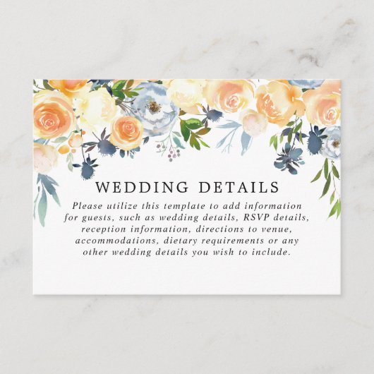 桃珊瑚青フローラ水結婚色詳細 エンクロージャーカード (正面)