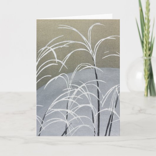 桃生草花折りヴィンテージグリーティングカード カード (正面)