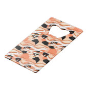 桃白黒抽象芸術パターン。 クレジットカード栓抜き (裏面アングル)