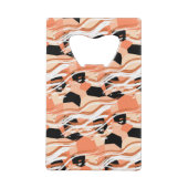 桃白黒抽象芸術パターン。 クレジットカード栓抜き (裏面)