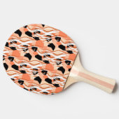 桃白黒抽象芸術パターン。 卓球ラケット (横)