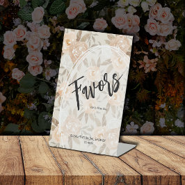 桃素朴の花はブライダルシャワー 台座サイン