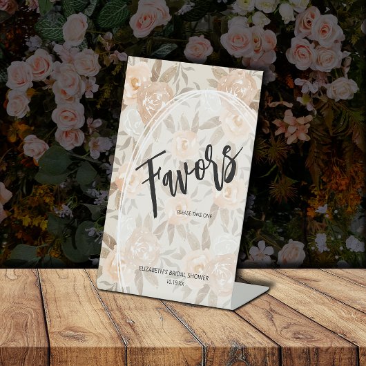 桃素朴の花はブライダルシャワー 台座サイン