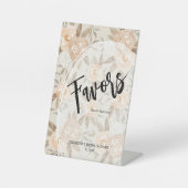 桃素朴の花はブライダルシャワー 台座サイン (正面)