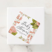 桃素朴水彩紫陽花ベビーシャワー フェイバータグ (インサイチュ)