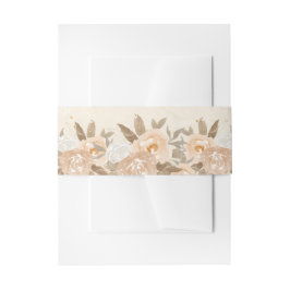 桃素朴花招待状用帯 招待状ベリーバンド