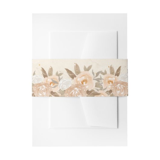 桃素朴花招待状用帯 招待状ベリーバンド (正面例)