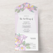 桃素朴花水彩画 オールインワン招待状 (内側)