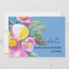 桃素朴花水彩画 セーブザデート