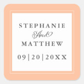 桃結婚の書エレガント道シック スクエアシール (正面)