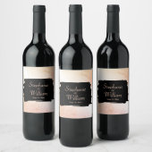 桃結婚の氏名及び年月日 ワインラベル (ボトル)