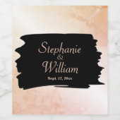 桃結婚の氏名及び年月日 ワインラベル (シングルラベル)