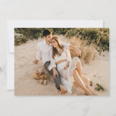 桃結婚の花の水色のフローラ風景 セーブザデート (裏面)