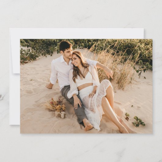 桃結婚の花の水色のフローラ風景 セーブザデート (裏面)