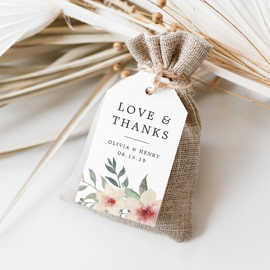 桃結婚の花 ギフトタグ