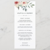 桃結婚花の名刺 メニュー (正面)