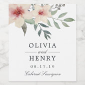 桃結婚花 ワインラベル (シングルラベル)