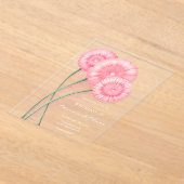 桃結婚菊 アクリル招待状 (レイダウン)