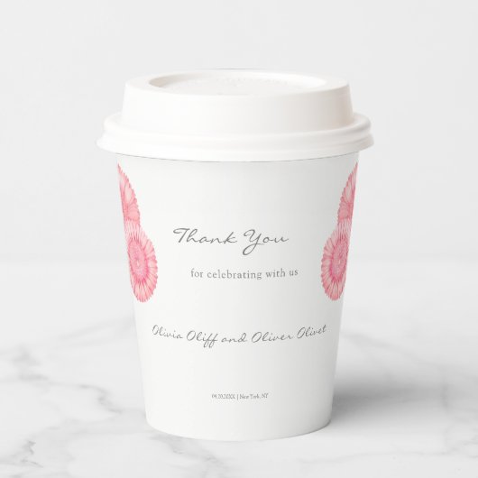 桃結婚菊 紙コップ (左)