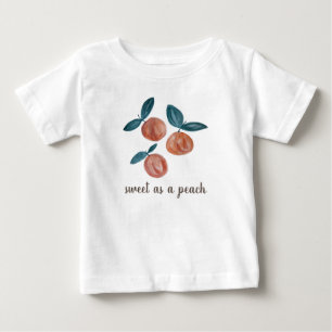 桃絵画の甘いアズピーチベビーボディスーツ ベビーTシャツ