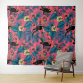 桃缶庭園（赤と青） タペストリー (インサイチュ(横))