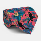 桃缶庭園（赤と青） ネクタイ (ロール)