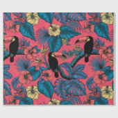 桃缶庭園（赤と青） ラッピングペーパー (フラット)