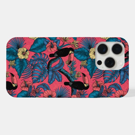 桃缶庭園（赤と青） iPhoneケース (裏面横)