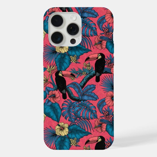 桃缶庭園（赤と青） iPhoneケース (裏面)