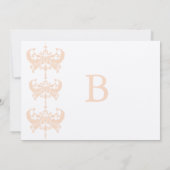 桃色とキノコのダマスク結婚式招待状 招待状 (裏面)