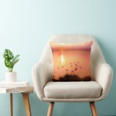 桃色と桃色の夕日 クッション (椅子)