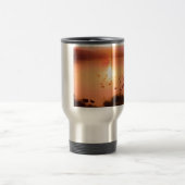 桃色と桃色の夕日 トラベルマグ (中央)