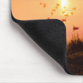 桃色と桃色の夕日 マウスパッド (コーナー)