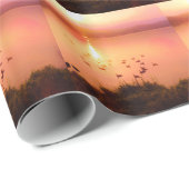 桃色と桃色の夕日 ラッピングペーパー (ロールコーナー)